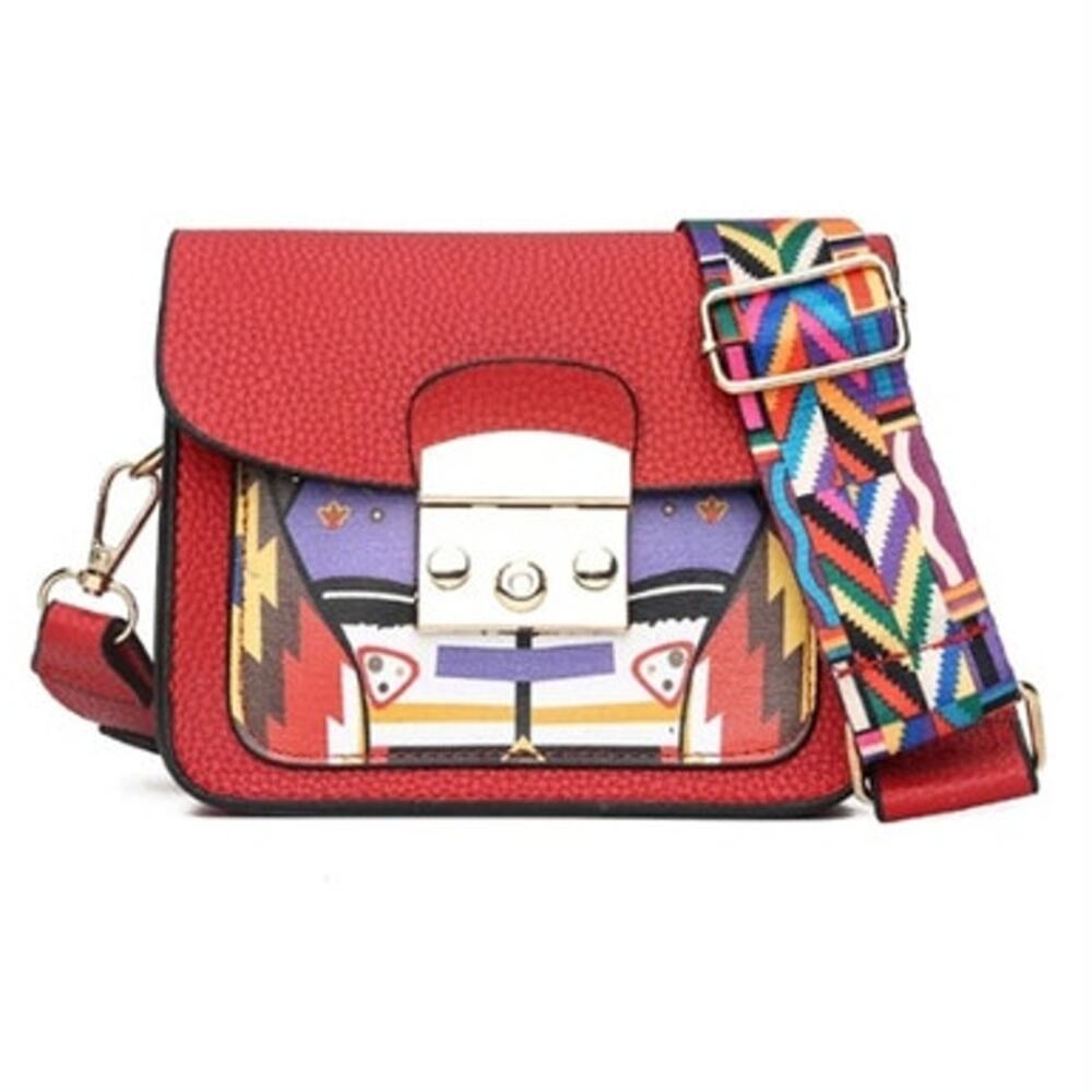 CALLMO Red Pebble Faux Leather Crossbody bag